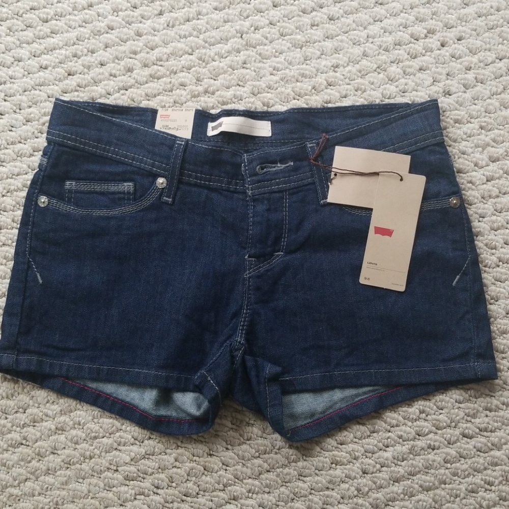 Levi's Dark Wash Shortie Shorts